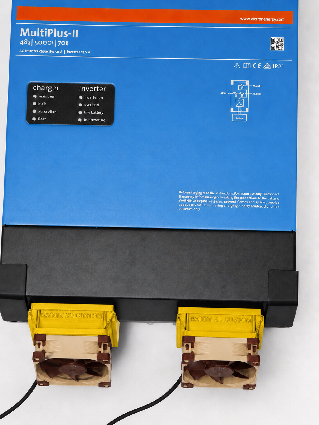 Acoples 80mm Ventilación Externa – Victron MultiPlus-II 5000va