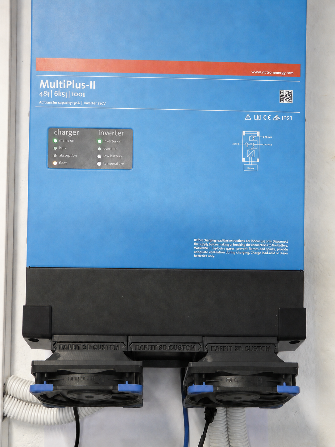 120mm External Ventilation Adapters – Victron MultiPlus-II 6500W