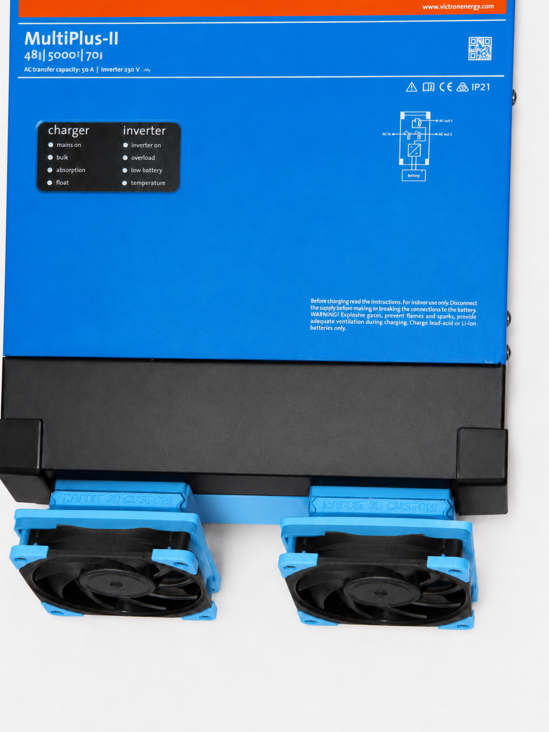 Acoples 120mm Ventilación Externa – Victron MultiPlus-II 5000va